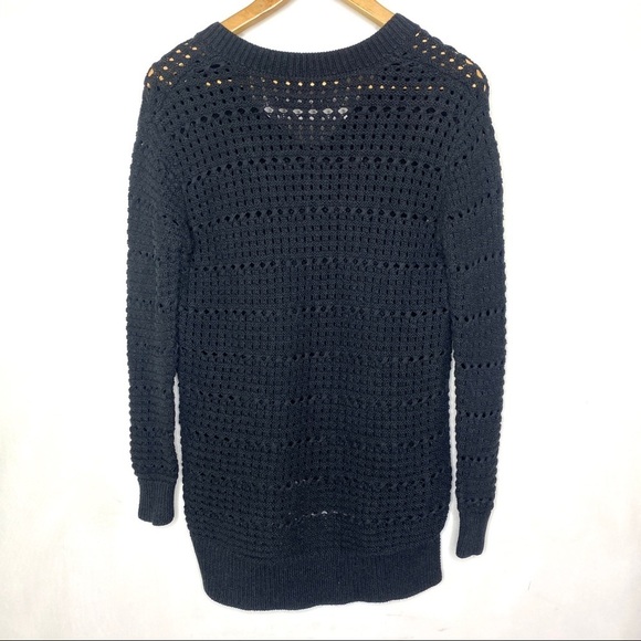 ALL SAINTS Lota V Neck Sweater Cable Knit Dark Blue XS - Picture 4 of 12